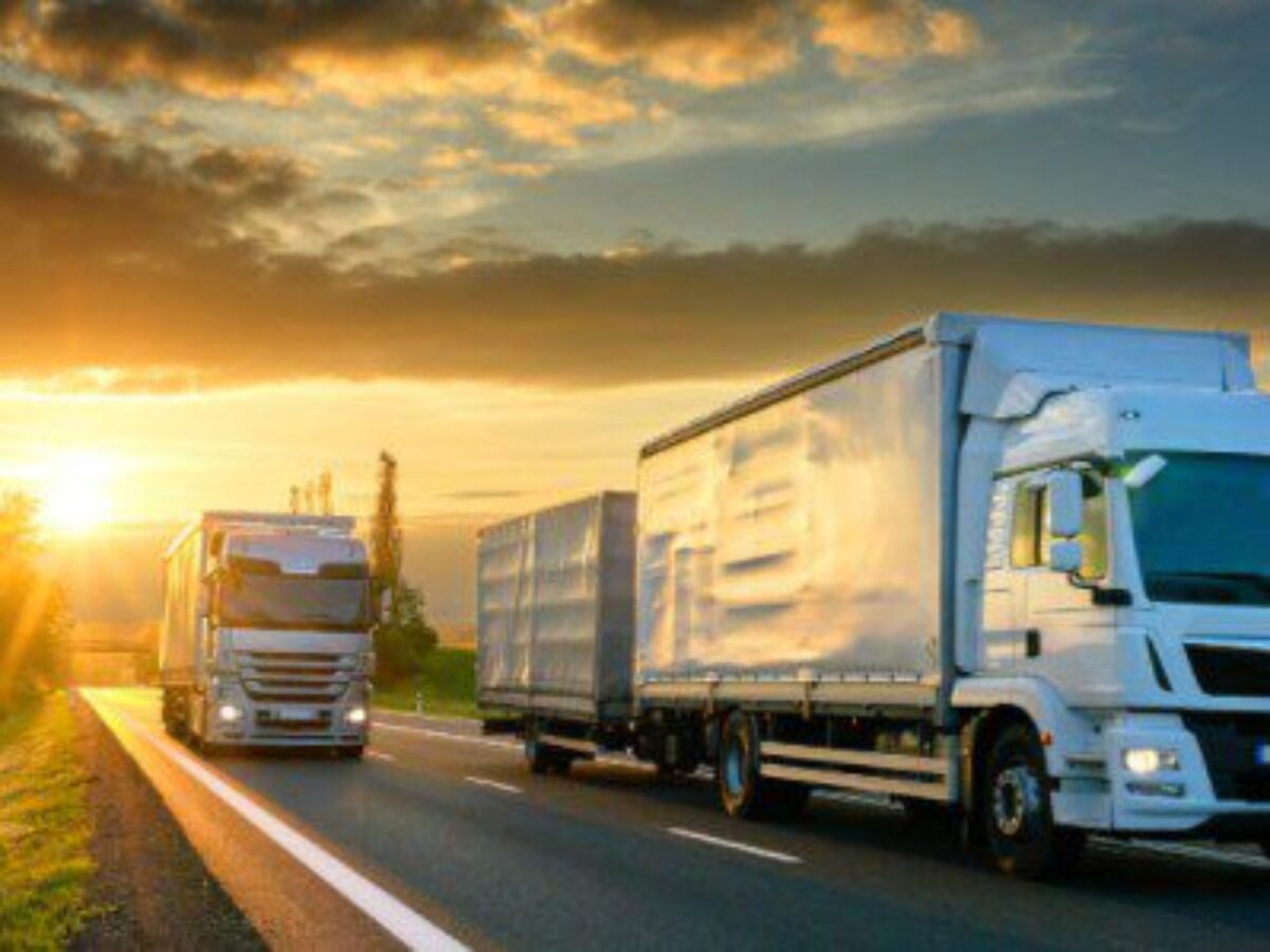 Transport trucks on WA road